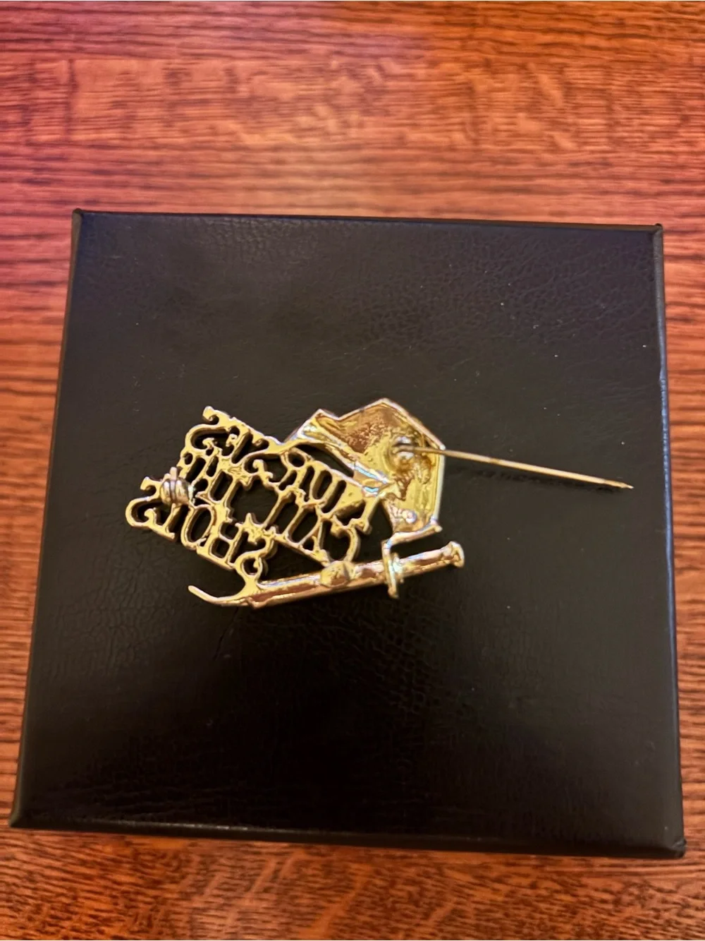 “Nurses Call the Shots” Brooch Pin Gold Tone